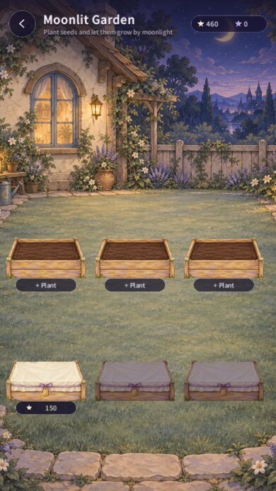 The moonlit garden